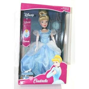 Disney Princess Cinderella Brass Key Porcelain Keepsake Doll 2001 Vintage New